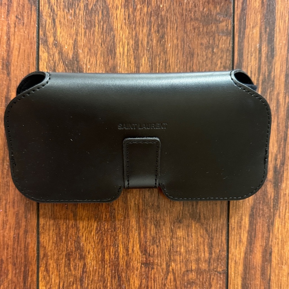 Saint Laurent Black Leather Eyewear Holder